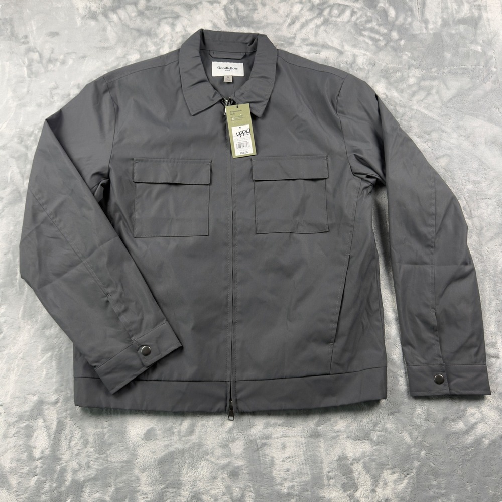 Goodfellow & Co Mens Gray Full Zip Harrington Utility Jacket Size M NWT